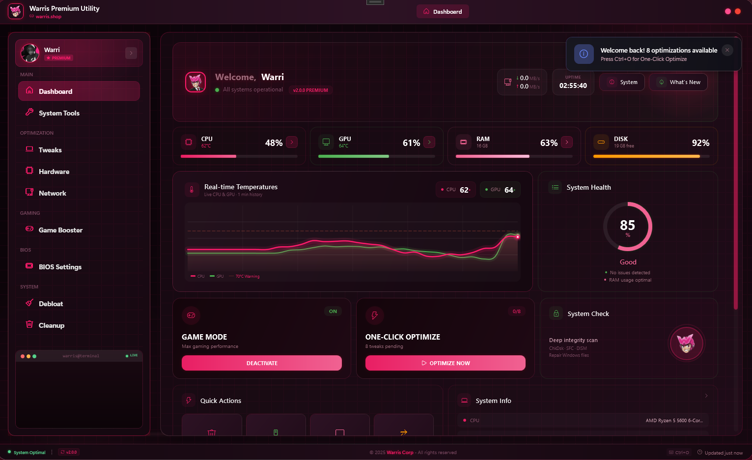 WARRIS Premium Utility - Click to watch trailer